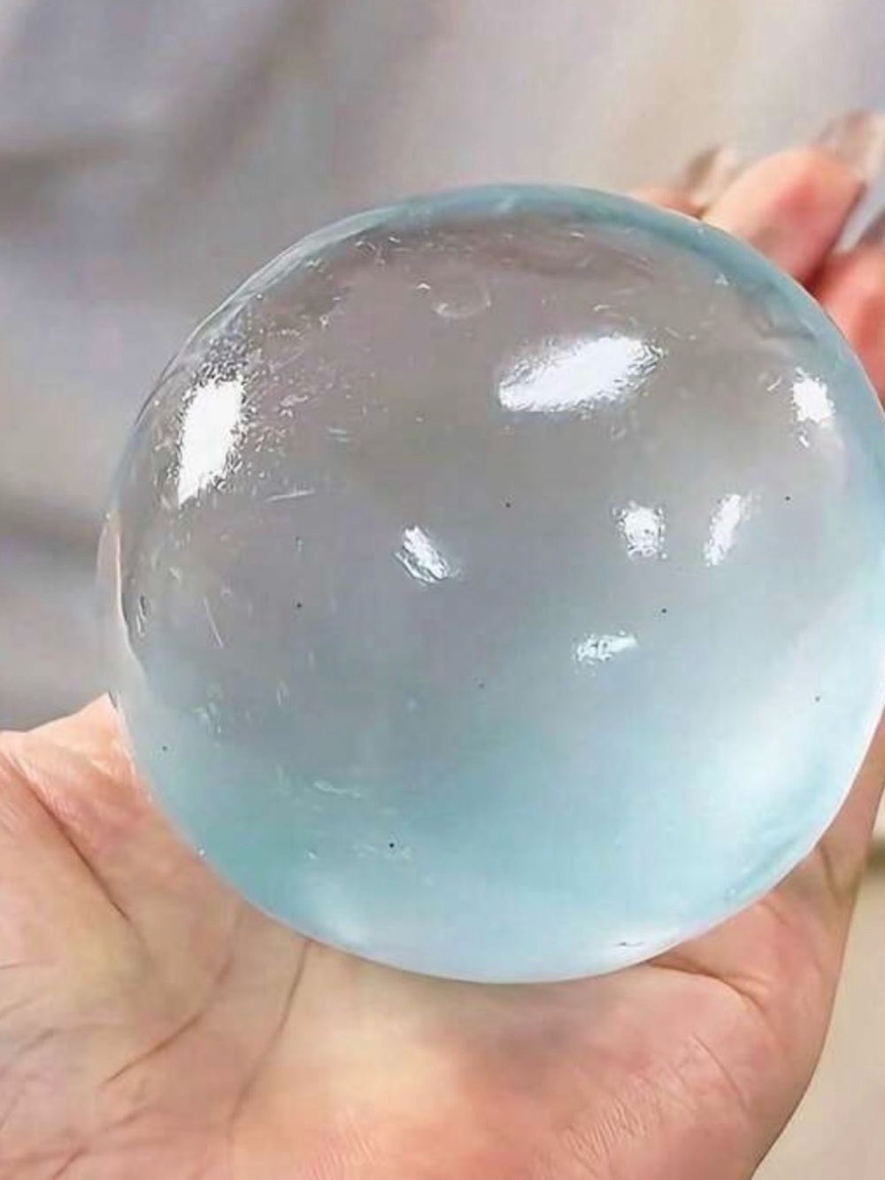 Clear Crystal Squishy Ball: Soft Stress Relief Sensory Toy for Kids and Adults